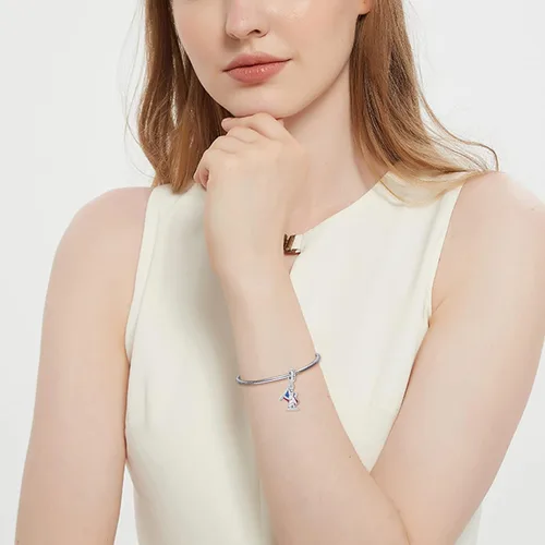 Miniatura 4 de Abalorio con diseño de texto en inglés "I Love to Travel" para equipaje, maleta, taza de café, cuentas esmaltadas para pulsera Pandora, Metal
