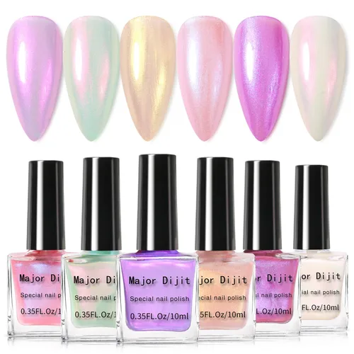 Miniatura 8 de DouborQ Juego de esmaltes de uñas de 6 colores, paquete de esmalte de uñas brillante para uñas, regalos para mujeres, barniz de arte de uñas
