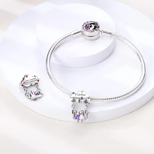 Miniatura 2 de Hapour Abalorios de plata de ley 925 aptos para pulseras de dije, dije de corazón de sol para mascotas, pulsera y collar, cuentas de joyería
