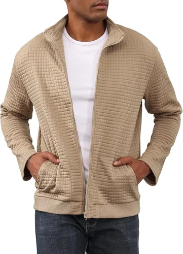 Oymyakon Chaqueta deportiva ligera para hombre, estilo casual, elegante, estilo bombardero, con cremallera, con bolsillos