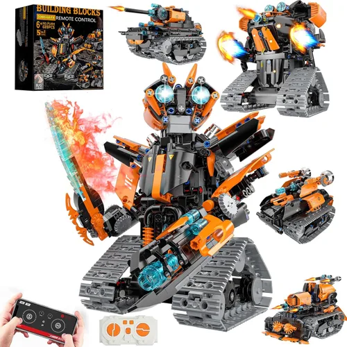 Juguetes de Construcción STEM para Niños de 6 a 14 años, Kit de Construcción de Robot STEM 5en1 para Niños, Conjunto de Bloques de Construcción de