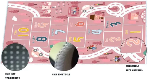 Miniatura 3 de Hopscotch - Alfombras para niños, alfombra para dormitorio, sala de juegos, autos de juguete para niños, alfombra de guardería para niños pequeños