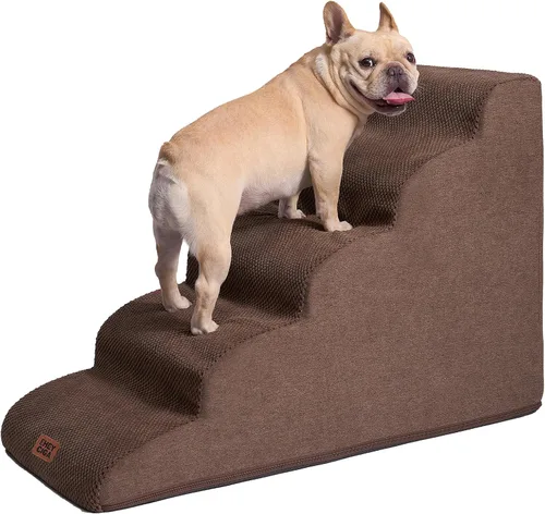 Miniatura 10 de EHEYCIGA Rampa de escaleras curvadas para perros pequeños de 15.7 pulgadas de alto, escalones para perros de 3 escalones para sofá y silla