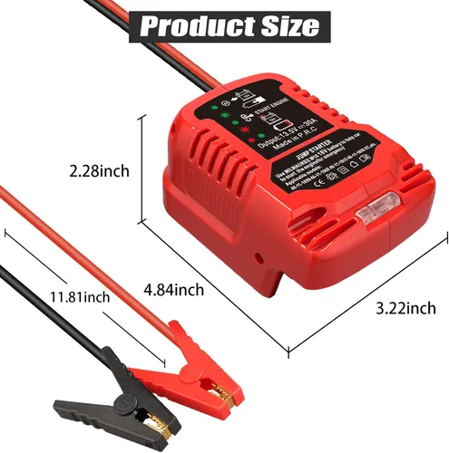 Miniatura 3 de Adaptador de puente compatible con batería Milwaukee de 18 V M18, kit de arranque de puente de 11 AWG cable de 18 V, cable de arranque automático