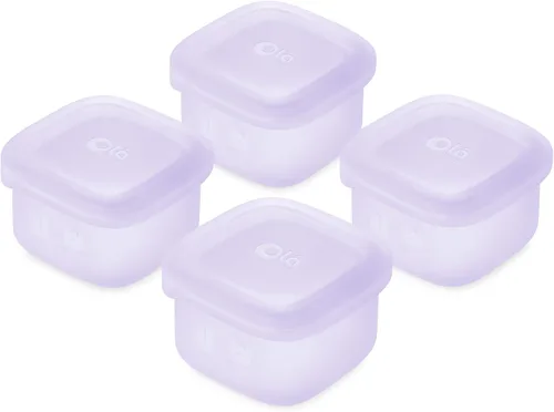 Miniatura 14 de Olababy Contenedores de Almacenamiento de Silicona Clear Sense 4 piezas para Alimentos de Bebé, Snacks, Fórmula, Puré, Salsa y Más Sin Plástico