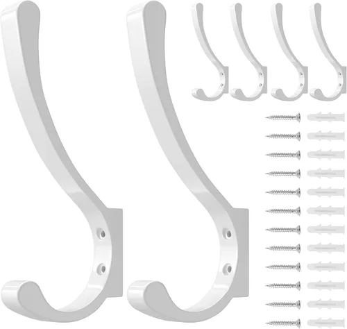 Miniatura 11 de saffruff Ganchos de montaje en pared, ganchos de metal resistentes para colgar ropa, mochila, bolsa, toalla y chaqueta, fuerte gancho de armario