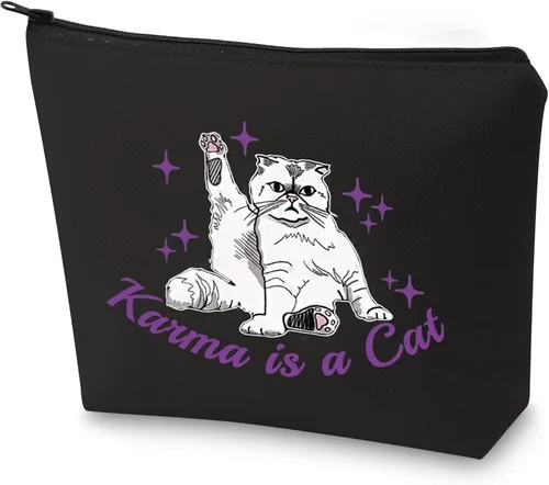 Miniatura 8 de BLUPARK Regalo inspirado en álbumes, bolsa de maquillaje para amantes de los gatos, mercancía para cantantes, bolsa de cosméticos inspirada