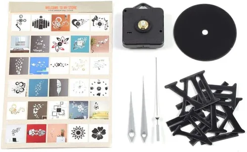 Miniatura 3 de Fdit Reloj de pared 3D DIY reloj de pared silencioso reloj de pared DIY moderno reloj decorativo digital para oficina en casa 19.7 in (plata)