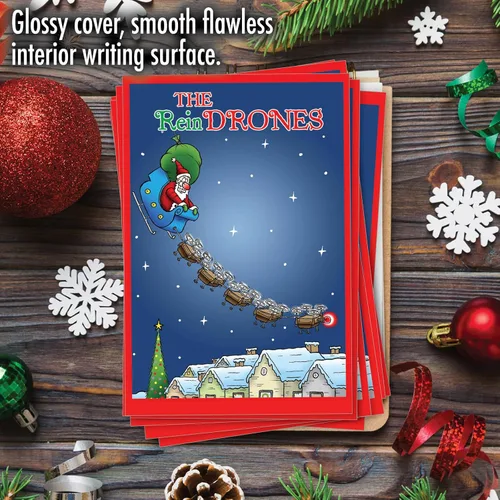 Miniatura 3 de NobleWorks - Caja de 12 tarjetas de Navidad divertidas - Humor de dibujos animados para adultos, juego a granel de tarjetas de felicitación