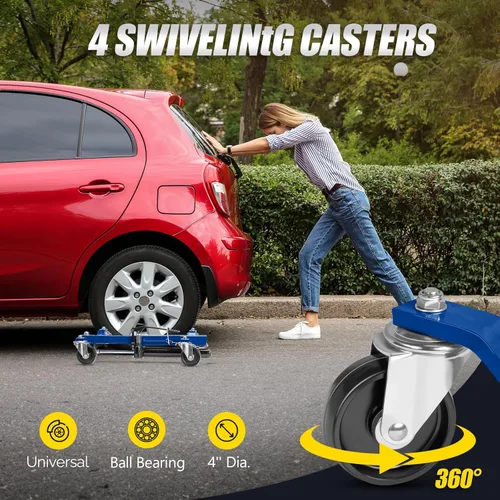 Miniatura 3 de TUFFIOM Juego de 2 gatos para ruedas de automóvil, patines hidráulicos de 1500 libras, gato de posicionamiento de vehículo de 12 pulgadas, rodillos