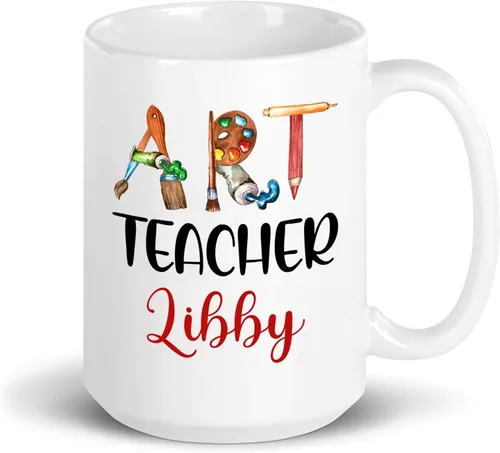 Taza para profesores de arte, regalo del día del profesor, taza personalizada para profesores de arte, taza para profesores de escuela, taza de