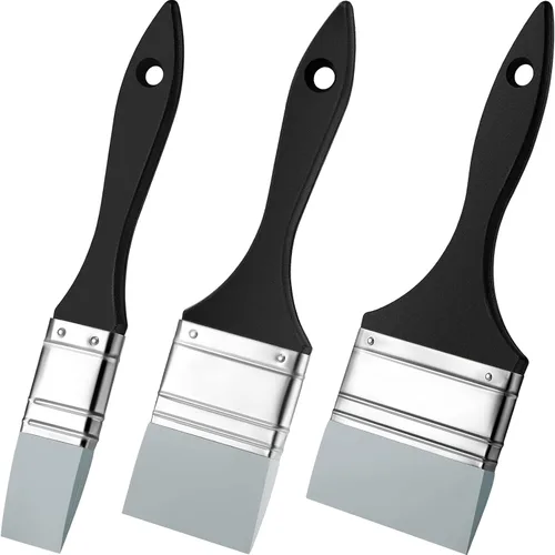 Juego de 3 pinceles de silicona para pintura de resina, manualidades, pintura, moldeadores de colores planos y flexibles, pegamento de madera de