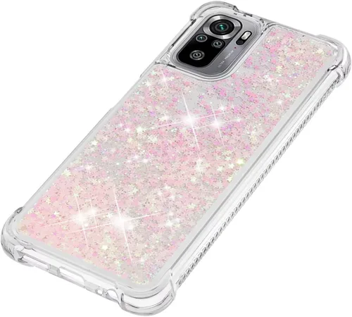 Miniatura 4 de Glitter Sparkle Moving Quicksand Flowing Cover para Xiaomi Redmi Note 10S Bling Liquid Clear Star Heart Silicona Bumper Funda transparente de goma a