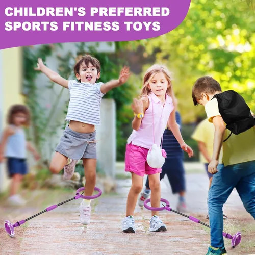 Miniatura 2 de Hewog Bola de Salto para Niños, Juguetes Deportivos de Fitness con Rueda Giratoria, Colorida y Plegable, Portátil, para Niñas y Niños. Juguetes