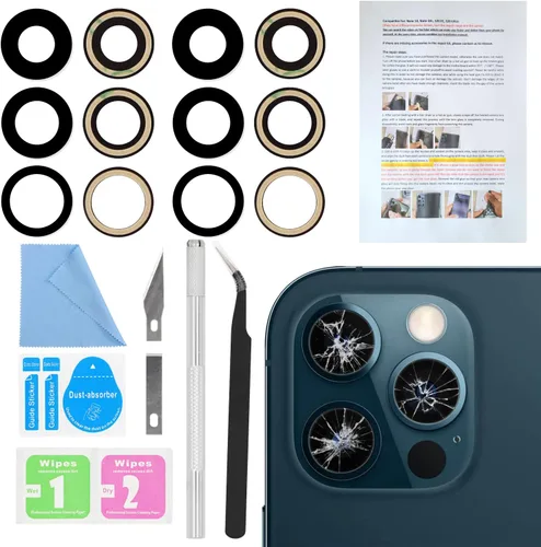 Miniatura 12 de 2PCS ASDAWN Reemplazo de Cristal de Lente de Cámara Trasera para iPhone 11 Pro y 11 Pro Max Reemplazo de Lente de Cámara con Adhesivo Preinstalado +