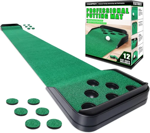 Miniatura 10 de CHAMPKEY Golf Putting Green Indoor - Advanced Guides Golf Putting Mat - Enhance Putting Accuracy and Challenge