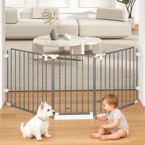 Miniatura 11 de Puerta de bebé extra ancha de 29.4 a 78 pulgadas, puertas largas para perros para puertas y escaleras, puerta de seguridad grande esencial para Negro