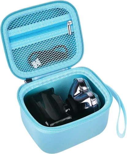 Miniatura 11 de Funda para afeitadora de calavera eléctrica Pitbull Pro, rotativa de viaje duro para hombres, recortadora de barba con bolsillo de malla con Beige