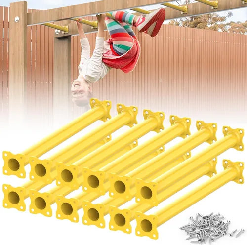 Miniatura 8 de Kit de Barras de Mono de 16.5 Pulgadas Peldaños de Escalera de Patio de Juegos para Patio Trasero Interior Exterior Niños Barras de Metal Juego