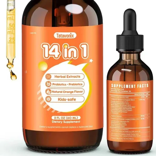 Miniatura 9 de Gotas de Limpieza Intestinal Herbal 19 en 1 - Ajenjo, Nogal Negro, Chlorella 250mg, Probióticos 10B, Clavo y Orégano - Soporte de Desintoxicación