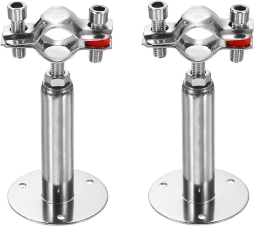 Miniatura 8 de HARFINGTON 2 piezas de montaje en pared de montaje en techo de acero inoxidable 304 abrazadera de soporte de tubo ajustable para tubo OD 1"-1.1