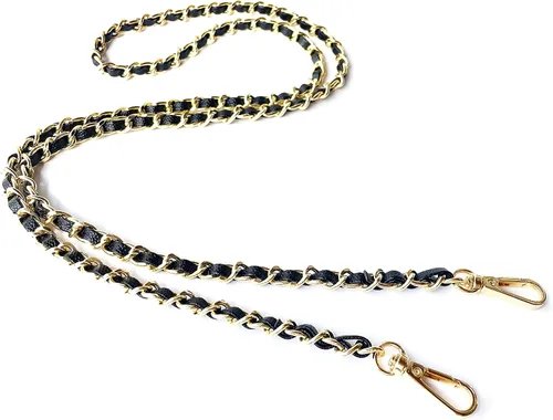 Correa de cadena de cuero Caviar para monedero, delgada y ancha, 0.315 in de largo, 48.4 pulgadas, correa de cadena cruzada de repuesto para bolso