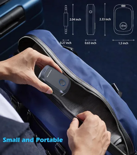 Miniatura 7 de Adaptador AUX Bluetooth para automóvil, adaptador Bluetooth auxiliar para música de automóvil y llamadas manos libres, receptor de música