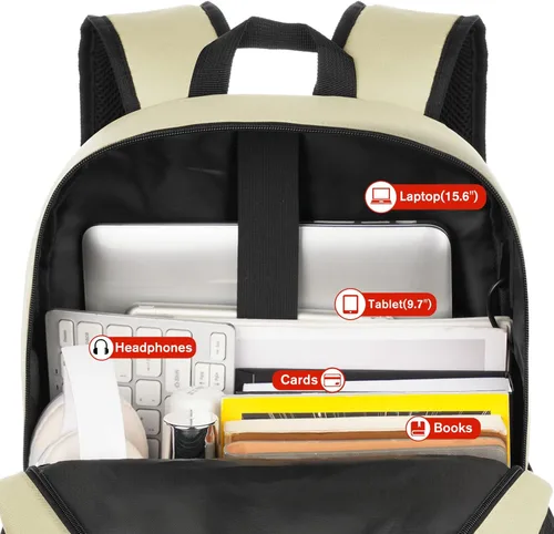 Miniatura 4 de YAMTION Mochila escolar, mochila clásica unisex para adolescentes con puerto USB para escuela secundaria, universidad, oficina, trabajo, viajes