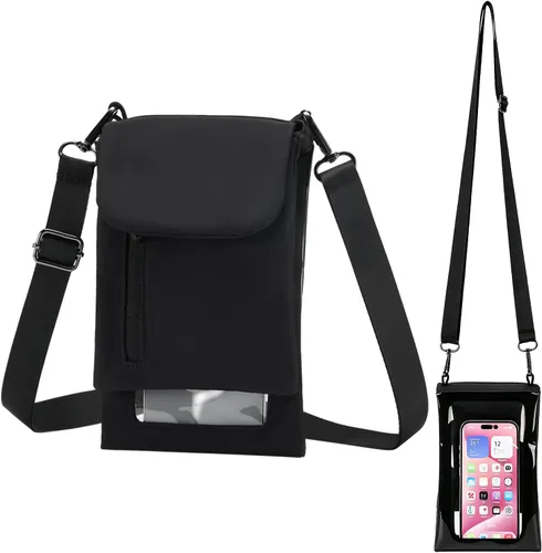 Miniatura 8 de Prime Comfort Funda para teléfono celular con correa cruzada ajustable y correa para la muñeca, bolsa transparente para teléfono celular compatible