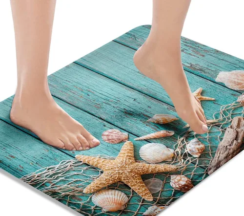 Miniatura 9 de Britimes Tapete de baño de mármol rosa para baño, alfombra de piso lavable, tapetes, alfombra de piso, decoraciones de baño, 16 x 24 pulgadas