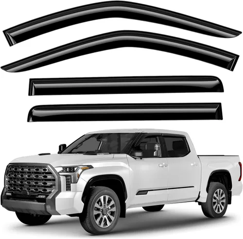 Miniatura 37 de Deflectores de ventana con cinta adhesiva teñida de humo para ventana lateral, deflectores de lluvia compatibles con brújula 2017-2026 - 4 piezas.