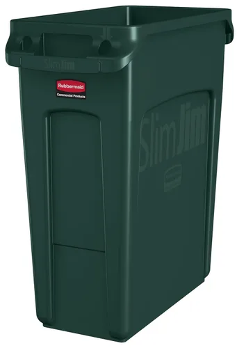 Miniatura 17 de Rubbermaid Commercial Products Slim Jim - Bote de basura con canales de ventilación, 23 galones, azul, para cocina, oficina, espacio de trabajo