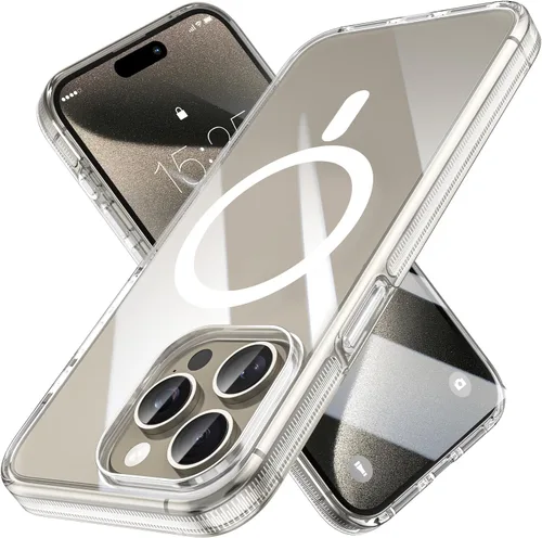 Miniatura 17 de MILPROX Compatible con iPhone 16 Pro Funda – con protector de pantalla – Compatible con MagSafe – Diseño magnético claro transparente – Que no se
