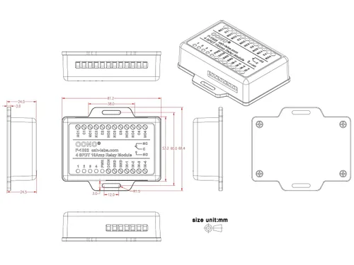 Miniatura 6 de Módulo de relé de potencia SPDT de 4 x 10 A para Raspberry Pi y proyectos de IoT, versión de CC de 24 V