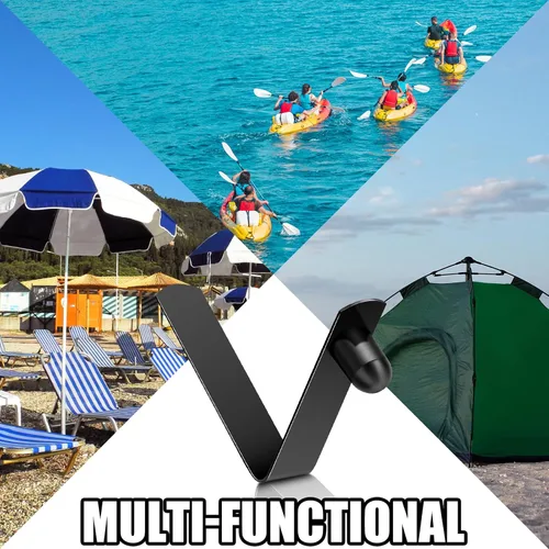 Miniatura 5 de Moxweyeni 8 clips de resorte con botón de presión, clips de poste de tienda de campaña de acero inoxidable, clips de resorte de remo para kayak