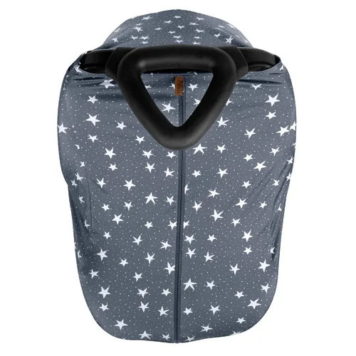 Miniatura 2 de JJ Cole DreamGuard - Toldo plegable para asiento de automóvil, transpirable y ajustable, diseño de estrellas