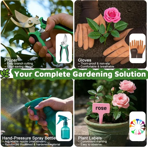 Miniatura 4 de Herramientas de jardinería 10 piezas de herramientas de jardinería resistentes con bolsa organizadora duradera de moda, herramientas de mano
