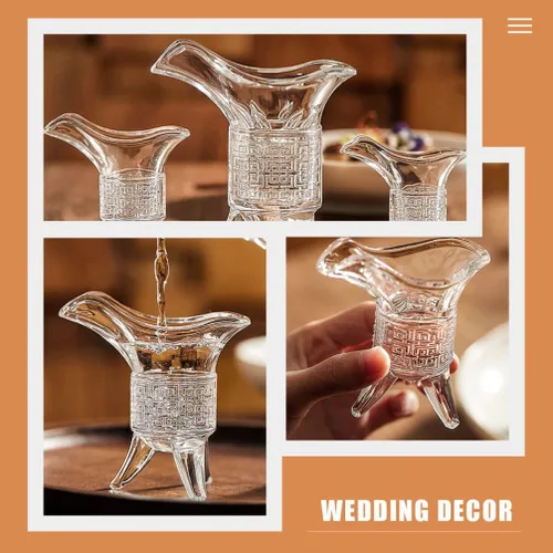 Miniatura 6 de Zerodeko Juego de vasos de chupito retro vintage antiguo bebiendo como un antiguo rey reina jue, dispensador de vasos de vidrio decantador para Soju