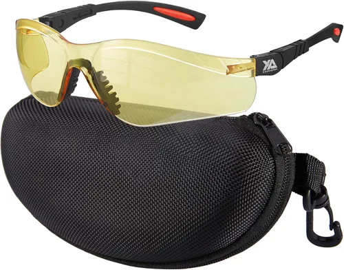 Miniatura 19 de xaegistac Gafas de tiro antivaho, protección ocular para el campo de tiro, lentes de seguridad ajustables con estuche rígido con cremallera