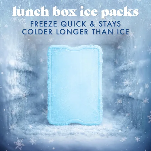 Miniatura 10 de Fit & Fresh Cool Coolers Paquete de 4 paquetes de hielo XL delgados, congelación rápida, ahorro de espacio, bolsas de hielo reutilizables