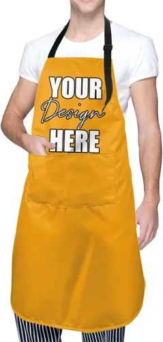 Miniatura 11 de AmaPark Delantal personalizado impermeable con bolsillos personalizados divertidos delantales de chef para cocinero Jaspeado Oscuro