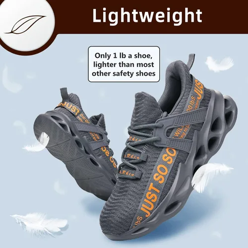 Miniatura 5 de Furuian Zapatos de punta de acero para mujeres y hombres, zapatos de seguridad ligeros, cómodos zapatos de trabajo con punta de acero