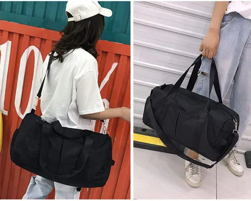 Miniatura 7 de KARRESLY Bolsa de gimnasio de deportes de viaje para mujeres u hombres con bolsillo húmedo y compartimento para zapatos para entrenamiento