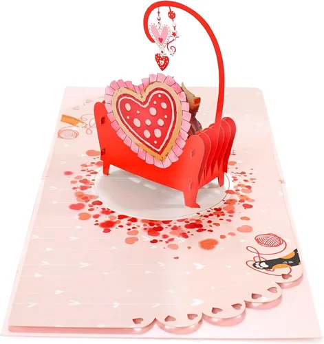Miniatura 6 de CUTPOPUP - Tarjetas de aniversario desplegables para pareja, tarjeta de aniversario de boda 3D para él, esposa, marido, mamá, papá, tarjeta