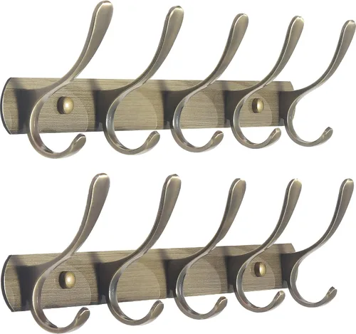 Miniatura 15 de SKOLOO Perchero de pared moderno, perchero de pared de metal con 5 ganchos, resistente riel de pared para colgar abrigos, chaquetas, ropa, Negro