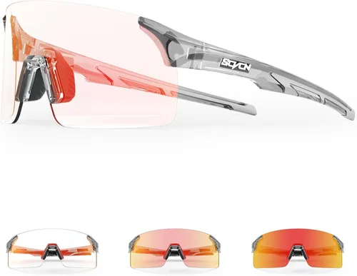 Miniatura 10 de SCVCN Gafas de sol de ciclismo fotocromáticas sin marco para hombres y mujeres, ideales para béisbol, bicicleta, golf, correr