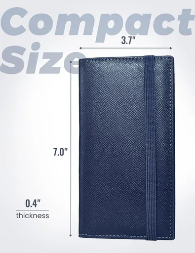Miniatura 52 de Yarnic Funda para chequera personal, soporte para chequera con soporte para bolígrafo y divisor de plástico transparente integrado para cheques Rosa
