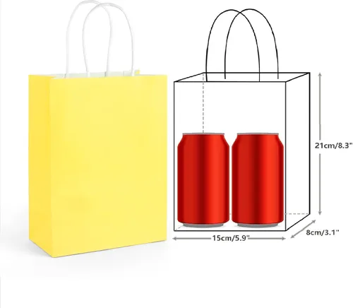 Miniatura 2 de SIMPLECOOL 25 bolsas de regalo de papel pequeñas con asas de 5.9 x 3.1 x 8.3 pulgadas, bolsas de regalo a granel para fiestas, cumpleaños, bodas