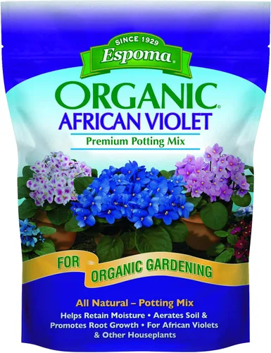 Espoma Mezcla para macetas de violeta africana, tierra natural y orgánica de primera calidad, 4 cuartos de galón, paquete de 12