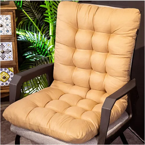 Miniatura 13 de ZTGL Cojín plegable para silla mecedora, antideslizante, grueso, suave, con respaldo alto, para interiores y exteriores, cojín largo para silla Azul